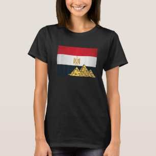 Ägyptische Flagge mit den Gizeh-Pyramiden Ägyptolo T-Shirt