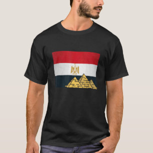 Ägyptische Flagge mit den Gizeh-Pyramiden Ägyptolo T-Shirt
