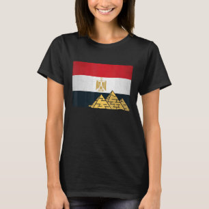 Ägyptische Flagge mit den Gizeh-Pyramiden Ägyptolo T-Shirt