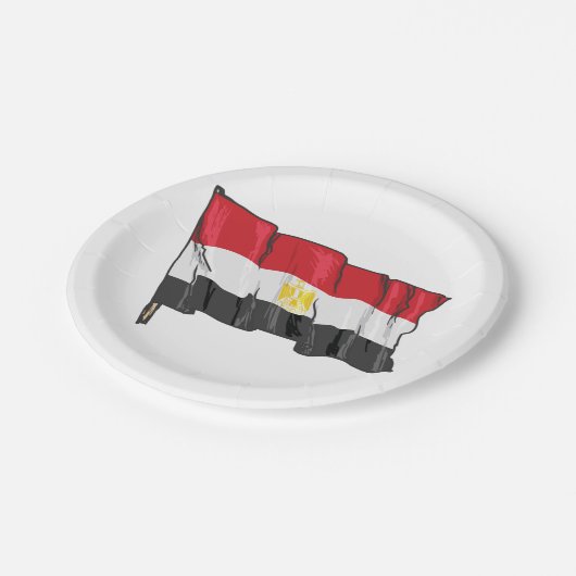 Ägyptische Flagge Pappteller (Schrägansicht)