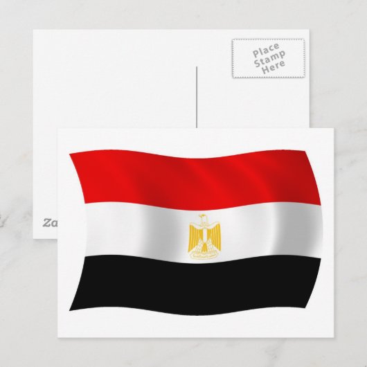 Ägyptische Flagge Postkarte (Vorne/Hinten)