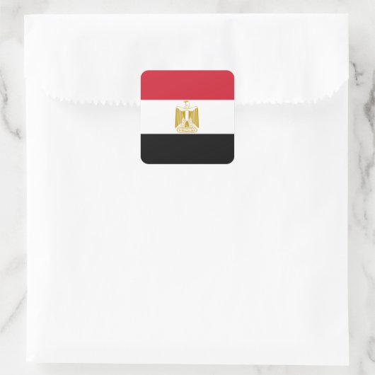 ägyptische Flagge Quadratischer Aufkleber (Tasche)