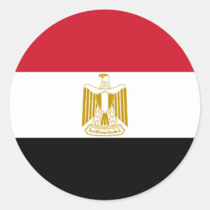 Ägyptische Flagge Runder Aufkleber