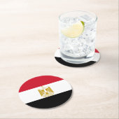 Ägyptische Flagge Runder Pappuntersetzer (Vor Ort)