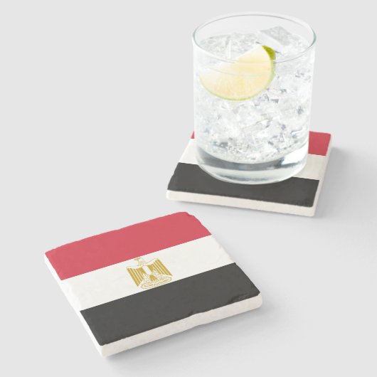 Ägyptische Flagge Steinuntersetzer (Seitenansicht)