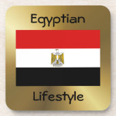 Ägyptische Flagge+Text-Untersetzer Untersetzer (Vorderseite)