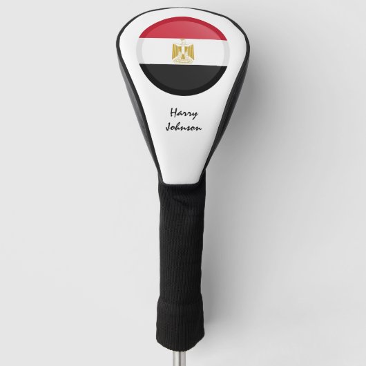 Ägyptische Flagge und Mit Monogramm Golfplätze Golf Headcover (Vorderseite)