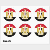 Ägyptische Flagge und Wappen, Flagge Ägyptens Runder Aufkleber (Blatt)