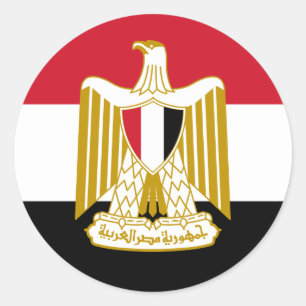 Ägyptische Flagge und Wappen, Flagge Ägyptens Runder Aufkleber