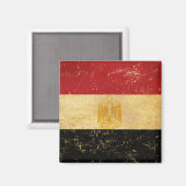 Ägyptische Flagge Vintag Grunge Design Magnet (Vorderseite/Rückseite)