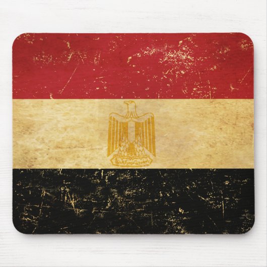 Ägyptische Flagge Vintag Grunge Design Mousepad (Vorne)