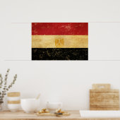 Ägyptische Flagge Vintag Grunge Design Poster (Küche)
