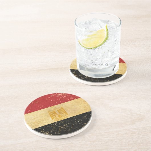 Ägyptische Flagge Vintag Grunge Design Untersetzer (Seite)
