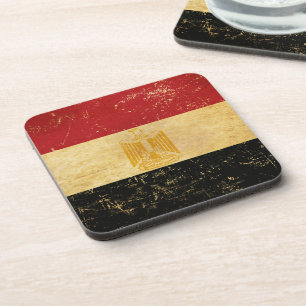 Ägyptische Flagge Vintag Grunge Design Untersetzer