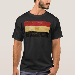 Ägyptische Flagge Vintag Grunge Männer Schwarz T-Shirt