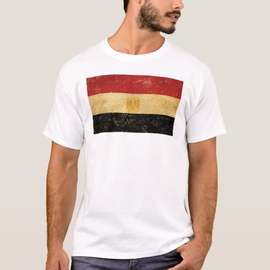 Ägyptische Flagge Vintag Grunge Männer weiß T-Shirt (Vorderseite)