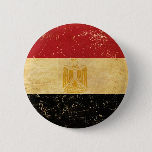 Ägyptische Flagge Vintager Grunge-Design-Button Button (Vorderseite)