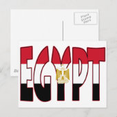 Ägyptische Flagge/Wort Postkarte (Vorne/Hinten)