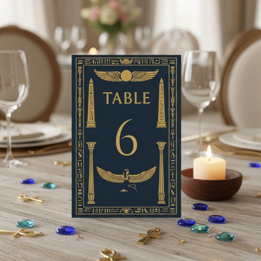 Ägyptische Flügel Sun & Isis Wings - bearbeitbar Tischnummer