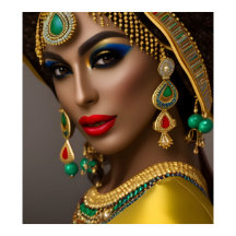 Ägyptische Frau Exotisches Headpiece goldblau