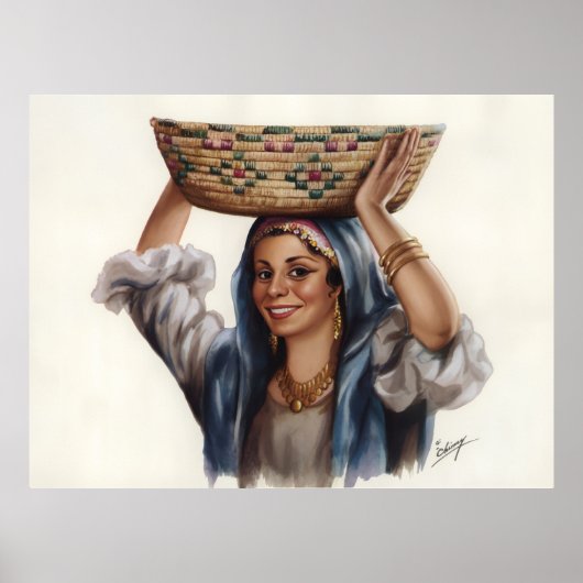 Ägyptische Frauenkorb-Kunst Poster (Vorne)