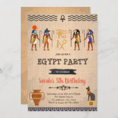 Ägyptische Geburtstagsfeier Einladung (Vorne/Hinten)