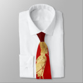 Ägyptische geometrische Art Deco Rot und Gold Krawatte (Gebunden)