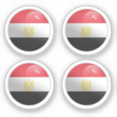 Ägyptische Glossy Circle Flag Aufkleber (Vorderseite)