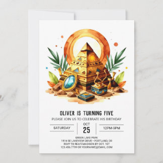 Ägyptische Goldene Boho Pyramiden Geburtstag Einladung