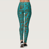 Ägyptische goldene lederne Hieroglyphen geprägt Leggings (Rückseite)