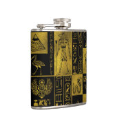 Ägyptische Goldhieroglyphen- und -symbolcollage Flachmann (Rechts)