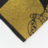 Ägyptische Goldhieroglyphen- und -symbolcollage Fleecedecke (Ecke)