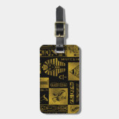 Ägyptische Goldhieroglyphen- und -symbolcollage Gepäckanhänger (Vorderseite vertikal)