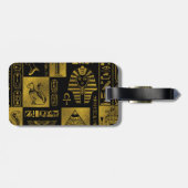 Ägyptische Goldhieroglyphen- und -symbolcollage Gepäckanhänger (Rückseite horizontal)