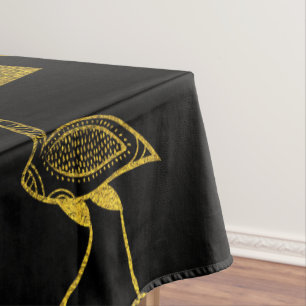 Ägyptische Goldhieroglyphen- und -symbolcollage Tischdecke