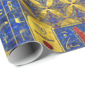 Ägyptische Goldsymbole auf Lapislazuli Geschenkpapier (Rolleneckpunkt)