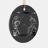 Ägyptische Götter auf Grau Keramik Ornament (Rechts)