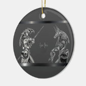 Ägyptische Götter auf Grau Keramik Ornament (Links)