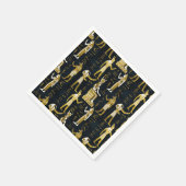 Ägyptische Götter Gold und Weiß auf dunklem Glas Serviette (Ecke)