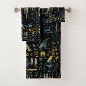 Ägyptische Götter und Hieroglyphen - Abalone und G Badhandtuch Set (Insitu)
