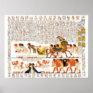 Ägyptische Götter und Hieroglyphenbilder Poster