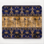 Ägyptische Götter und Ziergrenze - blaues Gold Mousepad (Vorne)