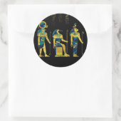 Ägyptische Gottheiten auf Hieroglyphen Gold und Ma Runder Aufkleber (Tasche)