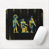 Ägyptische Gottheiten auf Hieroglyphen Gold und Mousepad (Mit Mouse)