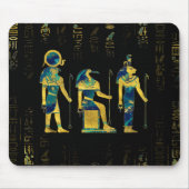 Ägyptische Gottheiten auf Hieroglyphen Gold und Mousepad (Vorne)