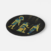 Ägyptische Gottheiten auf Hieroglyphen Gold und Pappteller (Schrägansicht)