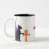 Ägyptische Göttin Bast- u. Anhkschale Zweifarbige Tasse (Links)