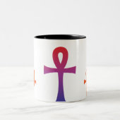 Ägyptische Göttin Bast- u. Anhkschale Zweifarbige Tasse (Mittel)
