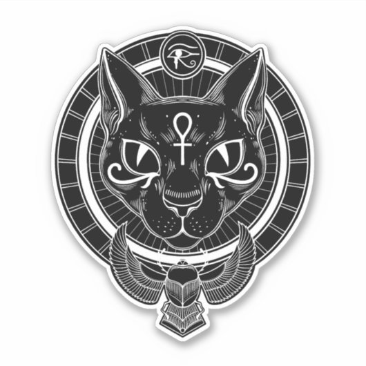 Ägyptische Göttin Bastet Sticker (Vorderseite)