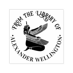 Ägyptische Göttin Maat Silhouette Bibliotheksname Permastempel